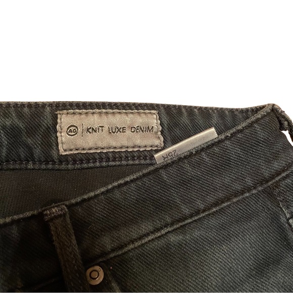 The Leggings Ankle Super Skinny Jeans by AG Knit Luxe Denim in Black - Picture 11 of 15